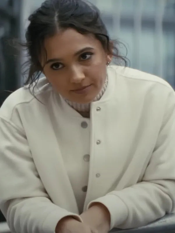 A Working Man Arianna Rivas White Bomber Jacket