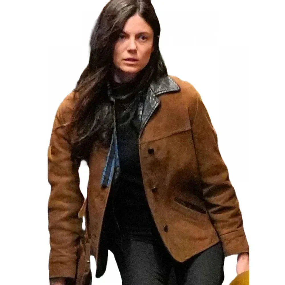 A Complete Unknown Monica Barbaro Brown Jacket