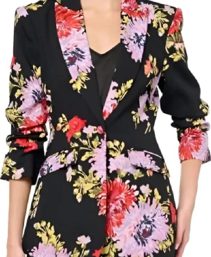 All American HC Tina Black Floral Blazer