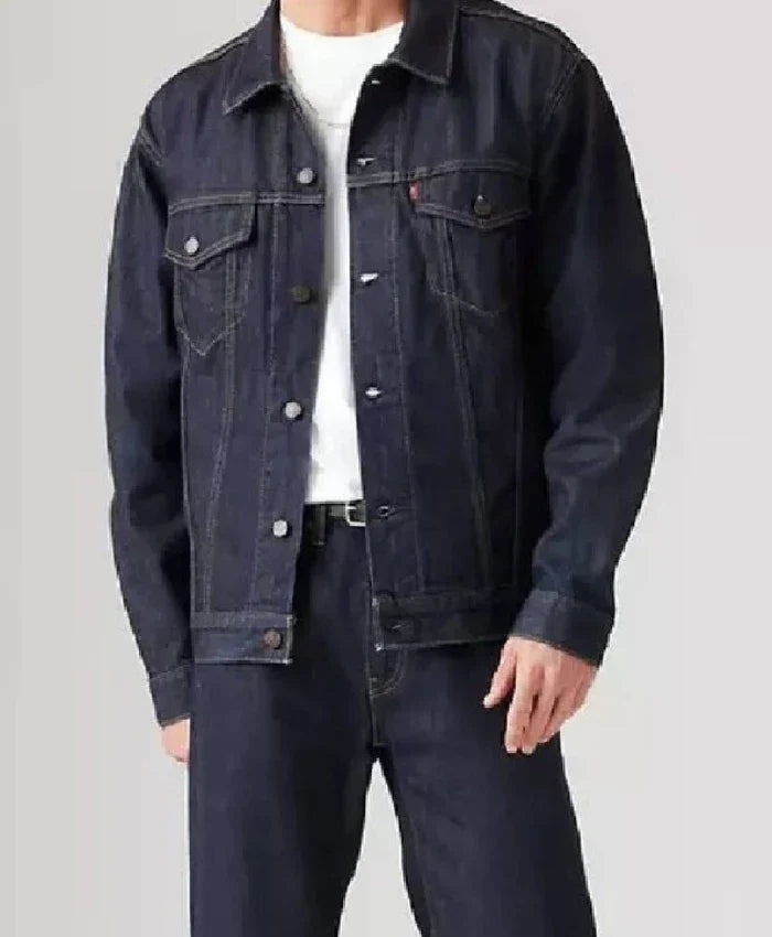 American Idol Slater Nally Dark Blue Trucker Jacket
