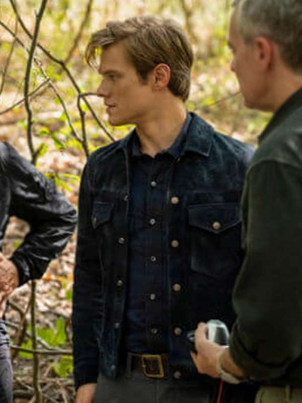 MacGyver Lucas Till Blue Leather Jacket