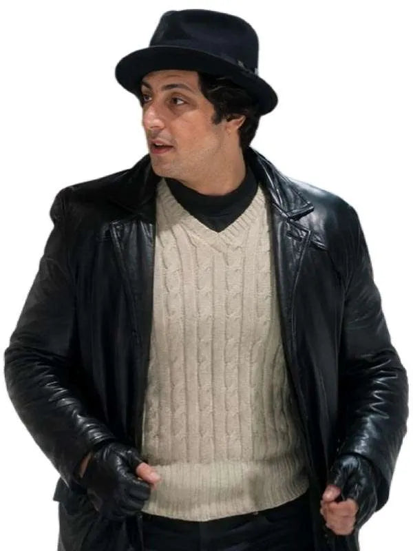 Anthony Ippolito I Play Rocky Black Leather Blazer