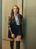 Asli Tuna As the Crow Flies S02 Black Leather Blazer