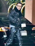 Nicolas Cage Black Leather Biker Jacket