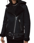 Black Leather Shearling Jacket Maya Stern Fool Me