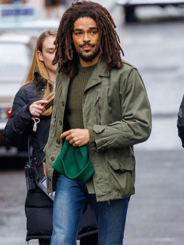 Kingsley Ben-Adir Bob Marley One Love Green Jacket