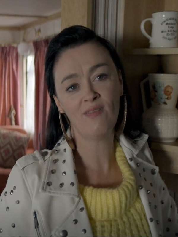 Carol Brassic S05 White Leather Jacket