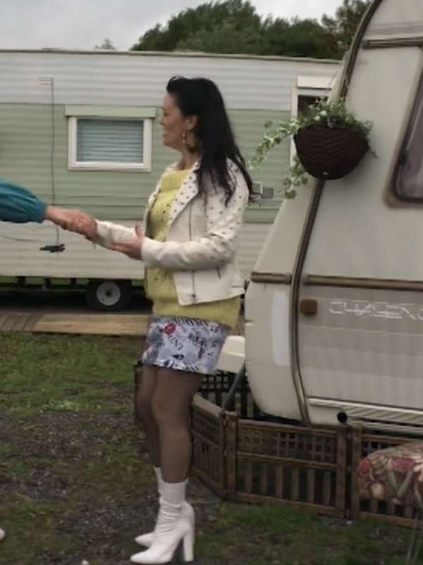 Carol Brassic S05 White Leather Jacket