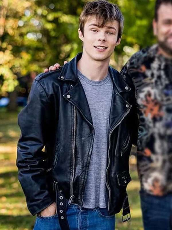 Nicholas Hamilton Brave the Dark 2024 Black Leather Jacket