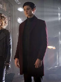 Gotham David Mazouz Maroon Wool Coat