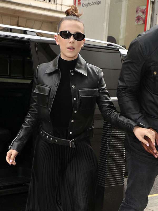Millie Bobby Black Leather Jacket