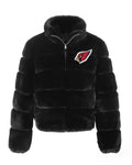 Women’s Arizona Cardinals Black Faux Fur Full-Zip Bomber Jacket
