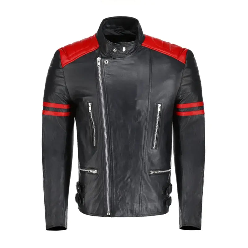 Cafe Racer Moto Biker Leather Jacket
