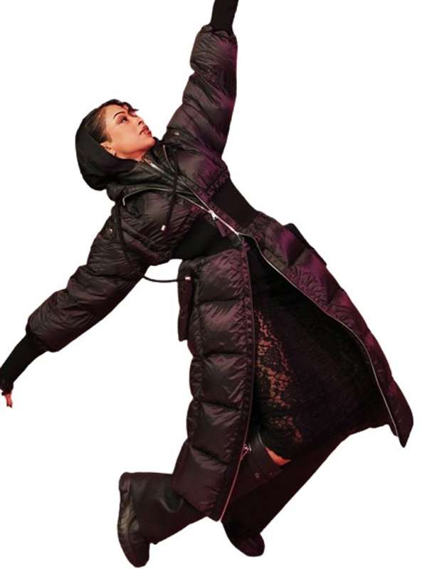 Liza Koshy Cat Person 2023 Black Puffer Coat