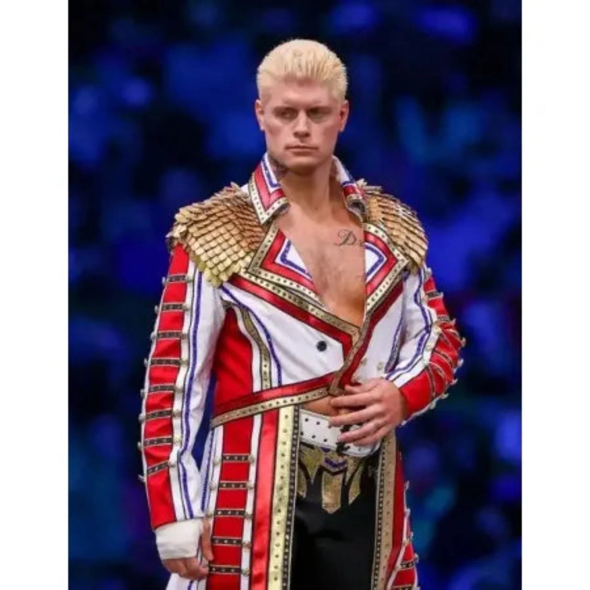 CODY RHODES MILITARY WHITE AND RED COAT