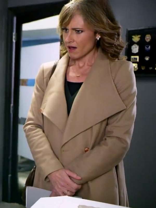 Nikki Deloach Curious Caterer Grilling Season 2023 Brown Coat