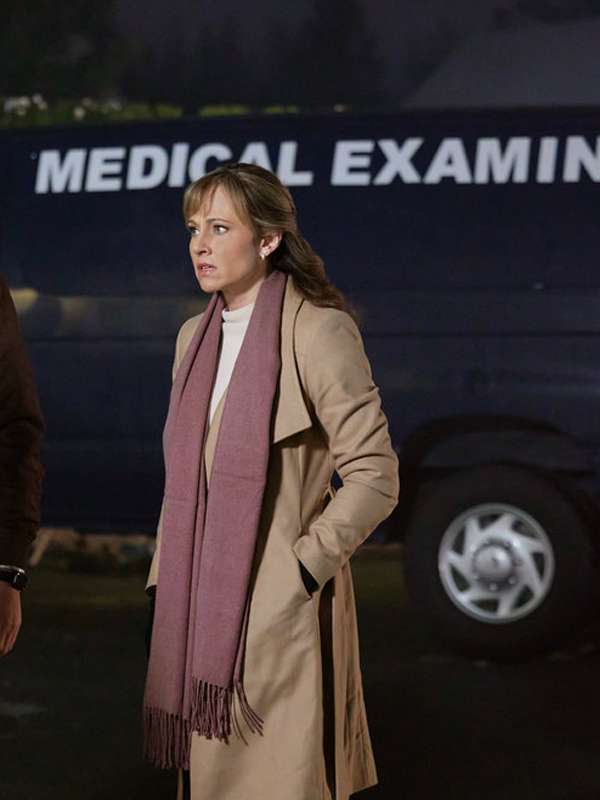 Nikki Deloach Curious Caterer Grilling Season 2023 Brown Coat