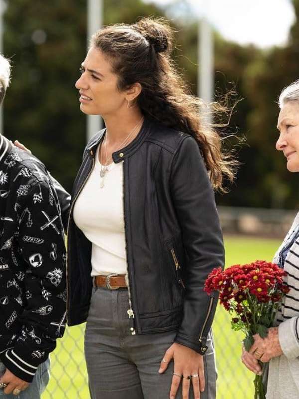 Nadiyah Zammit Deadloch S01 Black Leather Jacket