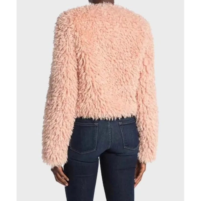Buy Laya DeLeon Hayes Delilah McCall The Equalizer 2021 Pink Fur Jacket