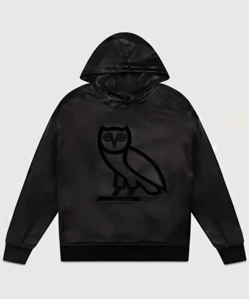 Drake OVO Leather Hoodie