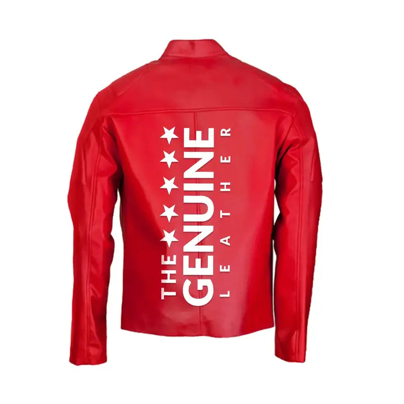 Buy Men’s Elegant Biker Leather Red Jacket