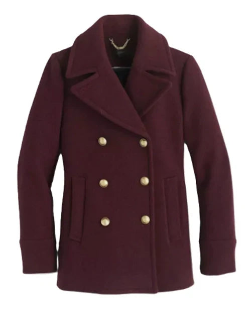 Elizabeth Webber General Hospital Maroon Peacoat