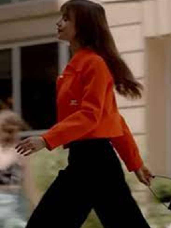 Lily Collins Emily in Paris Orange Jacket