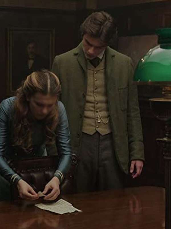 Louis Partridge Enola Holmes 2 Green Coat