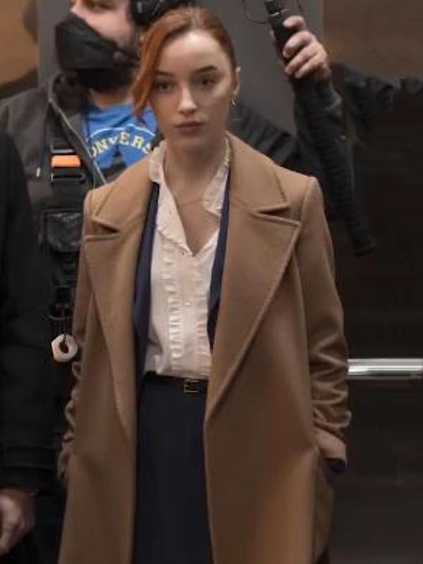 Phoebe Dynevor Fair Play 2023 Brown Coat