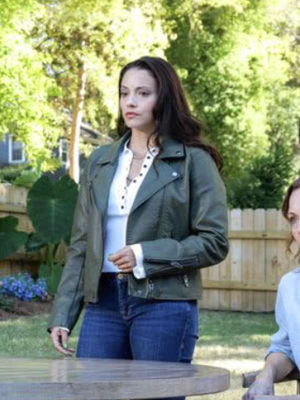Lacey Quinn Found Green Leather Jacket