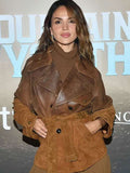 Eiza Gonzalez Fountain of Youth  Brown Leather Jacket