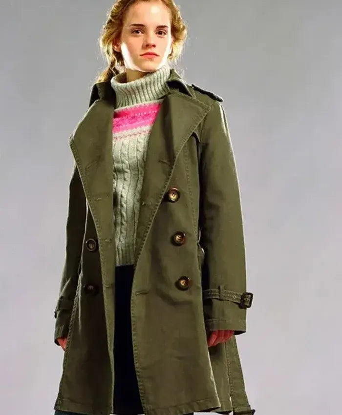 Harry Potter Emma Watson Green Trench Coat For Sale