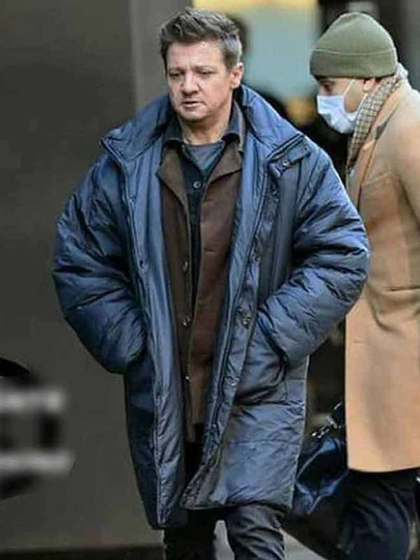 Jeremy Renner Hawkeye 2021 Blue Coat