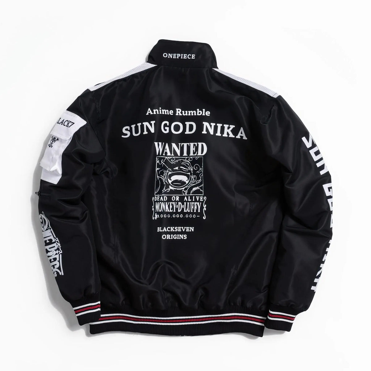 One Piece Gear 5 Cyberpunk Black White Bomber Jacket