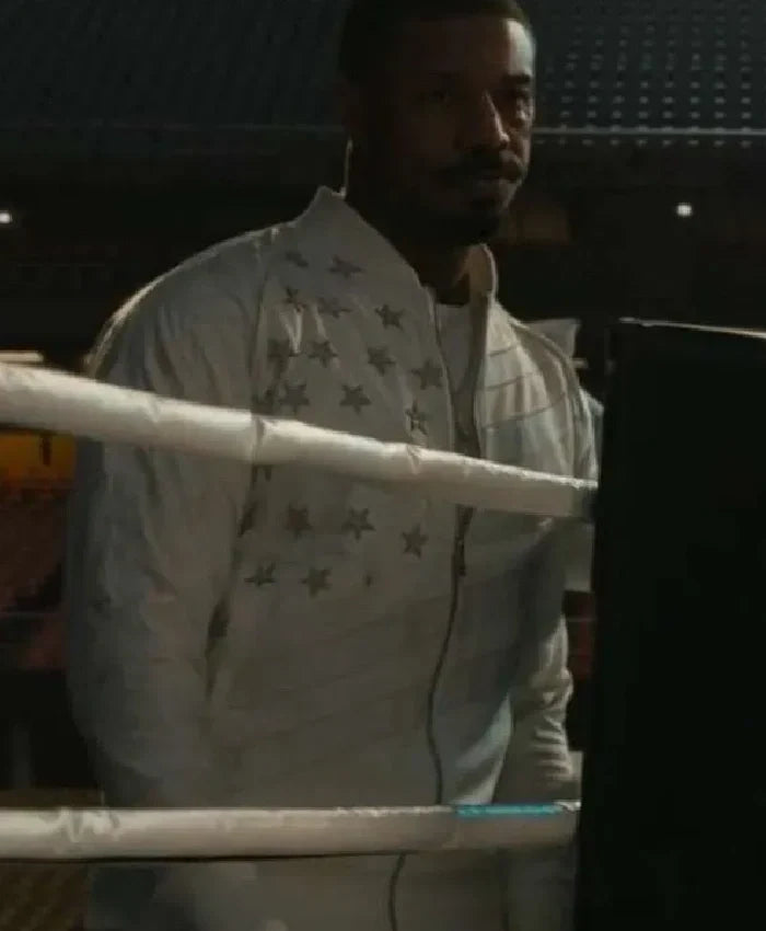 Michael B. Jordan Creed 2023 Adonis White Bomber Jacket For Men