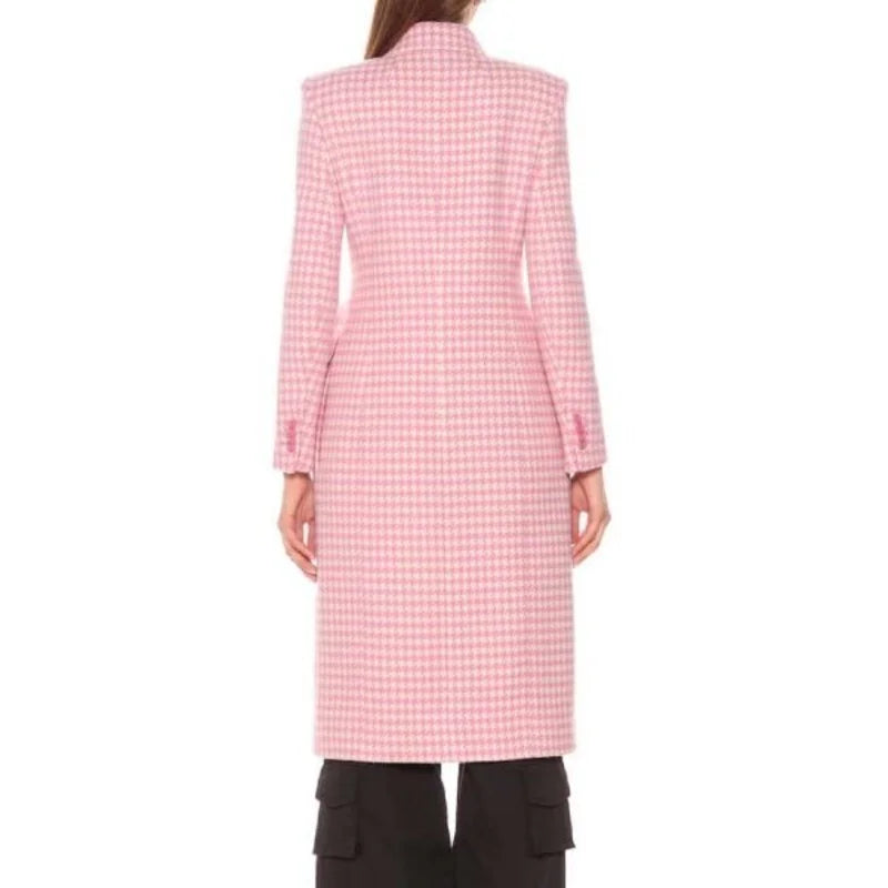 Buy Kelsey Peters Younger Season 7 Hilary Duff Pink Checked Coat