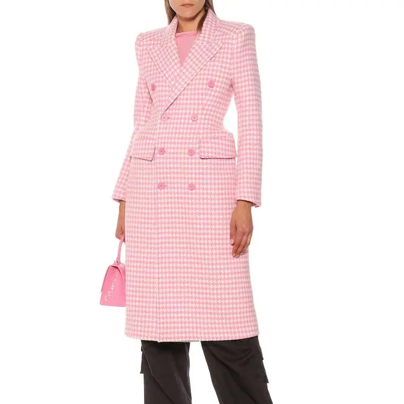 Kelsey Peters Younger Season 7 Hilary Duff Pink Checked Coat