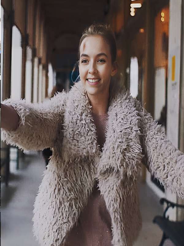 Jodie Comer Killing Eve Shearling Jacket