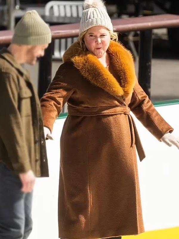 Amy Schumer Kinda Pregnant Brown Shearling Coat
