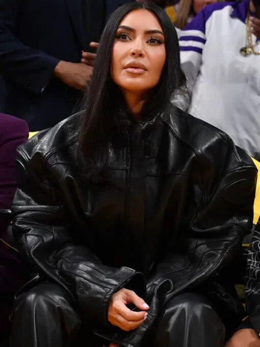 Los Angeles Kim Kardashian Black Motorcycle Jacket