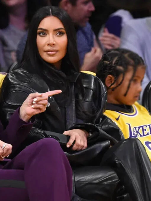 Los Angeles Kim Kardashian Black Motorcycle Jacket