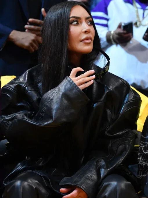 Los Angeles Kim Kardashian Black Motorcycle Jacket