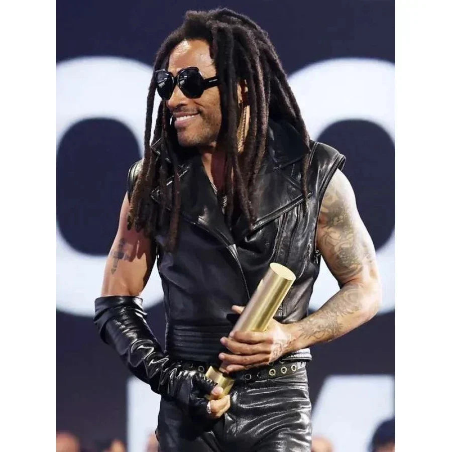 Lenny Kravitz 2024 Black Leather Vest