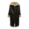 Shearling Coat Style Leather Duster For Women