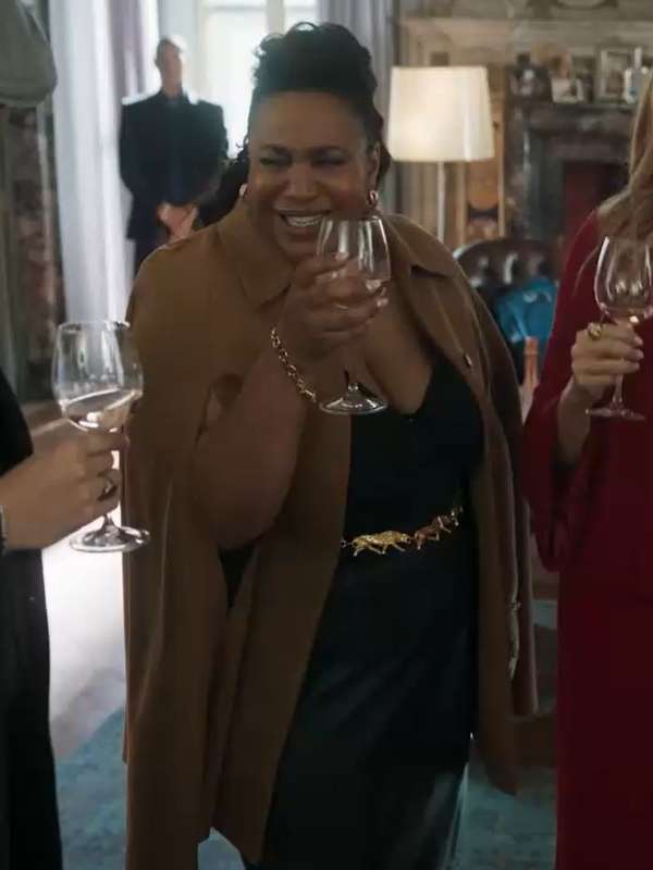 Sophia Nomvete Mafia Mamma 2023 Brown Coat