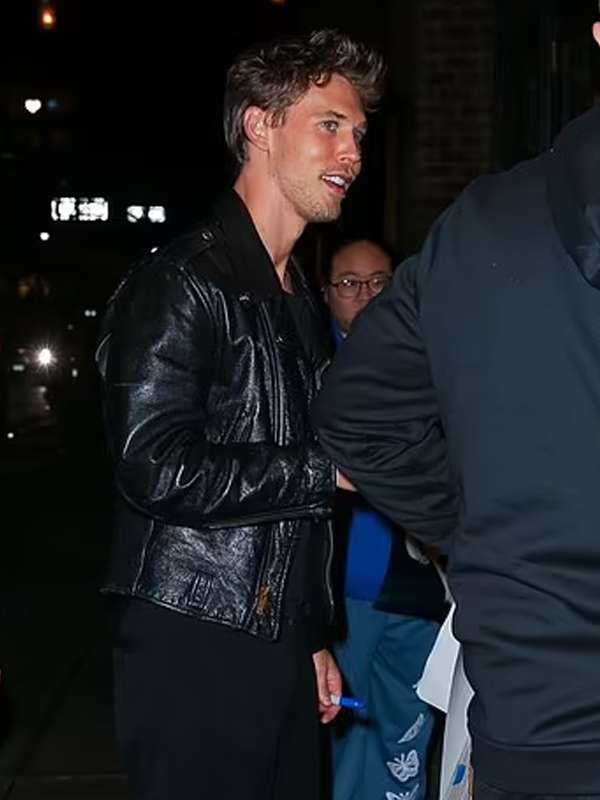 Austin Butler Masters of the Air 2024 Black Leather Jacket