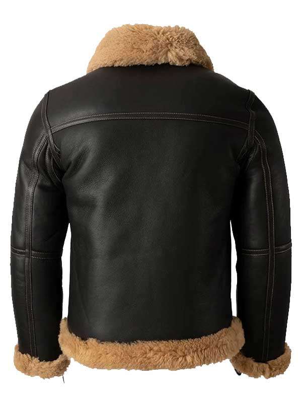 Men B3 Sheepskin Shearling Black Jacket