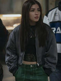 Motorheads Caitlyn Torres Grey Bomber Jacket