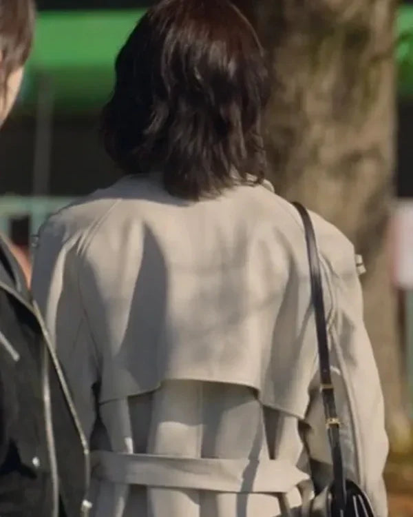 No In-ji The Trunk White Leather Trench Coat