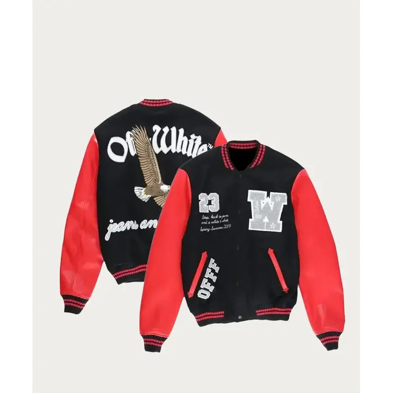 Shop Now ff-White Varsity 23 Eagle Jacket